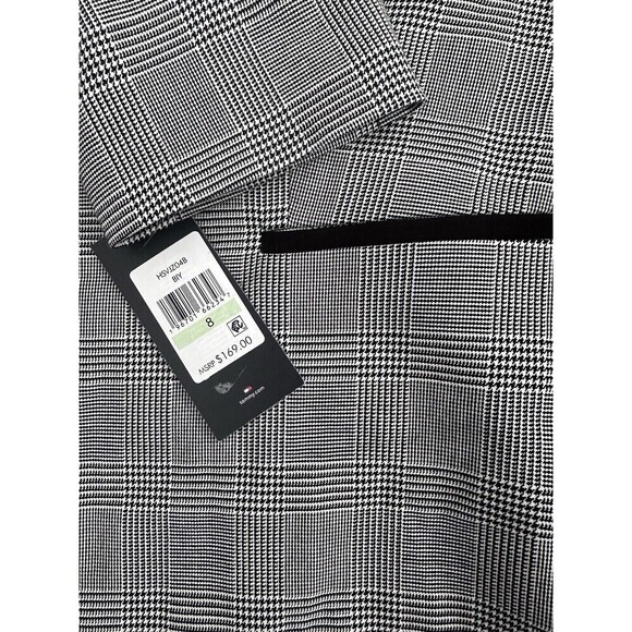 Tommy Hilfiger Women's Plaid Topper Blazer Formal  Jacket Black Gray size 8 - Picture 7 of 9